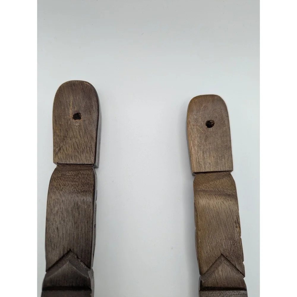 Vintage Tiki Wood Spoon and Fork Set Wall Decor Hawaiian Islands Kitchen Utensil